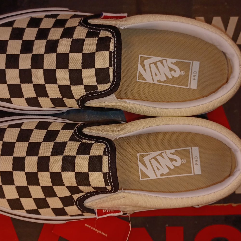 Vans Slip On PRO checkered black white Men's 4.5/Women's 6 VN0A347VAPK - Picture 8 of 13